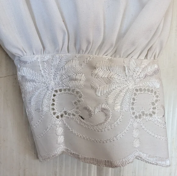 VINTAGE Madonna girls white eyelet lace trimmed embroidered white ruffle dress - Picture 10 of 11